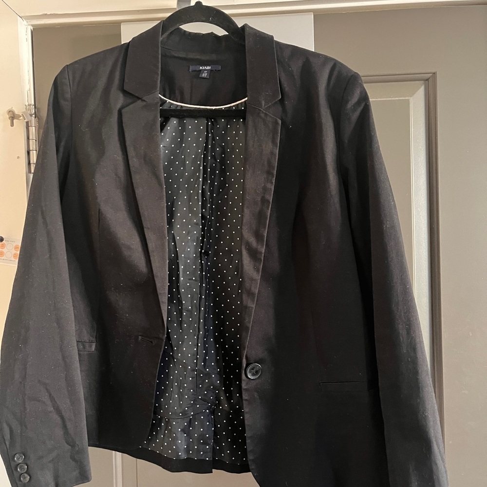 Black Blazer with Polka Dot Lining